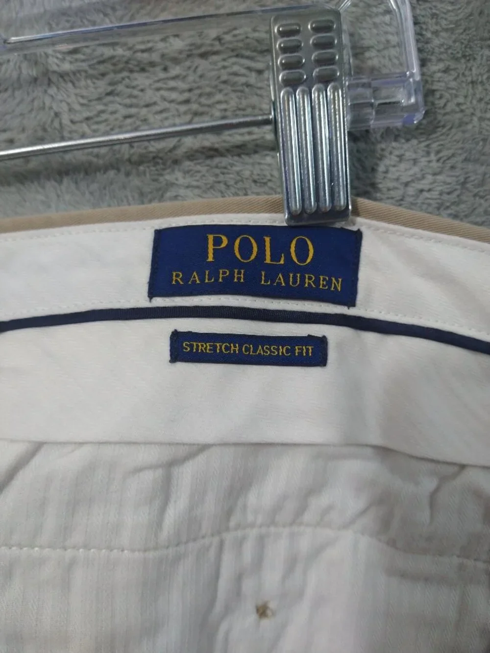 Polo Ralph Lauren Pants Mens 40x32 Beige Chino Stretch Classic Fit Cotton Twill